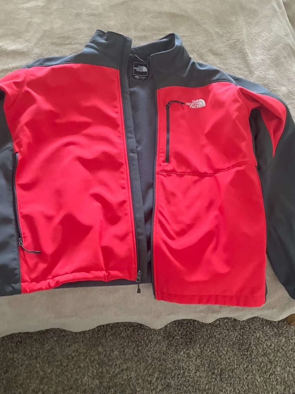 The North Face Apex Bionic Softshell Jacket Men's 3XL Red/Grey Full Zip